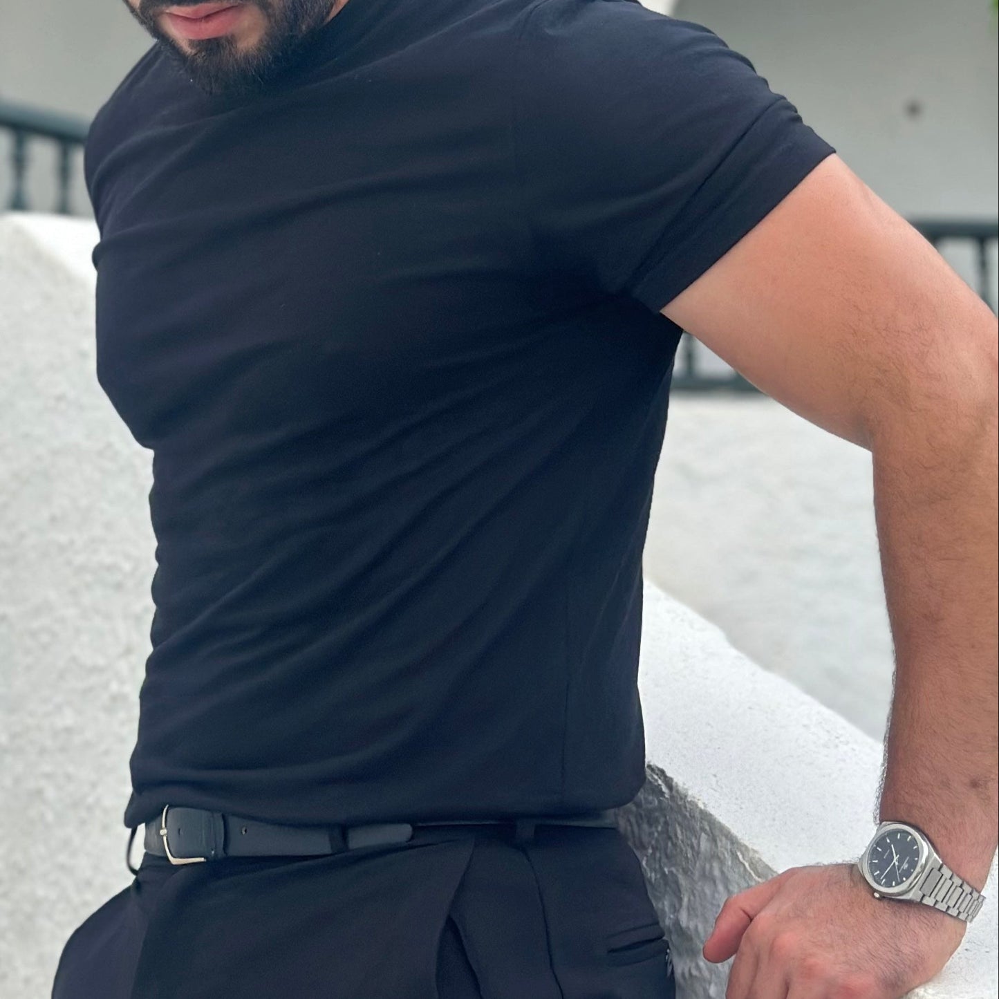 Black slim fit T-shirt