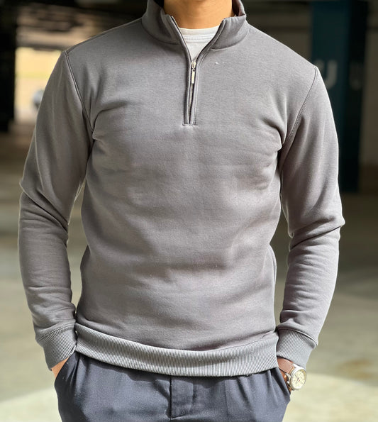 Grey quarter zip
