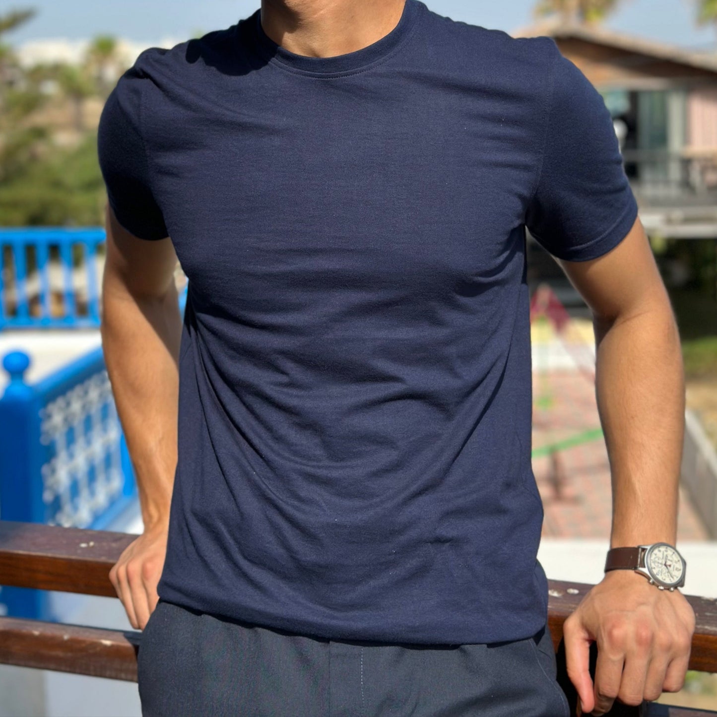 Navy slim fit T-shirt