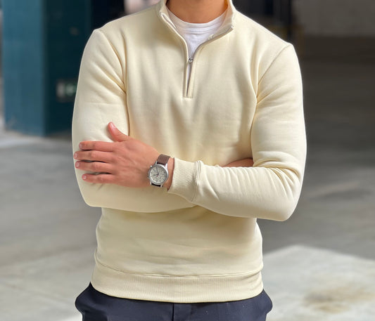 Cream quarter zip